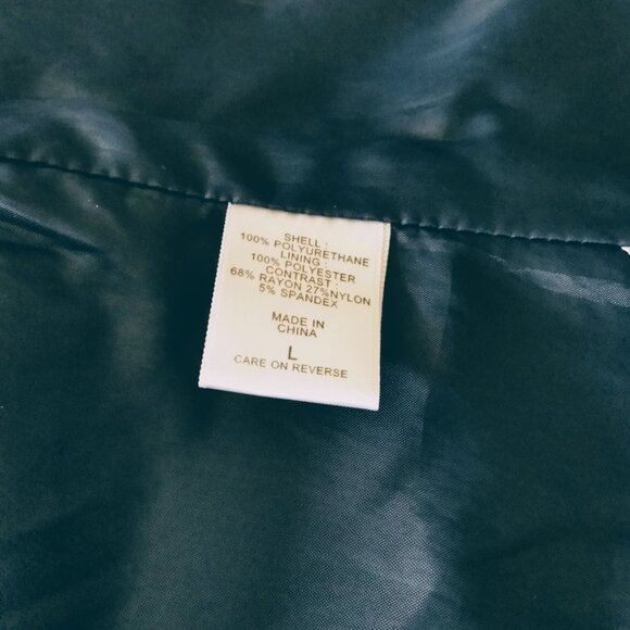 NY&C FAUX LEATHER BLUE JACKET NEW YORK COMPANY SIZE L - Picture 6 of 6